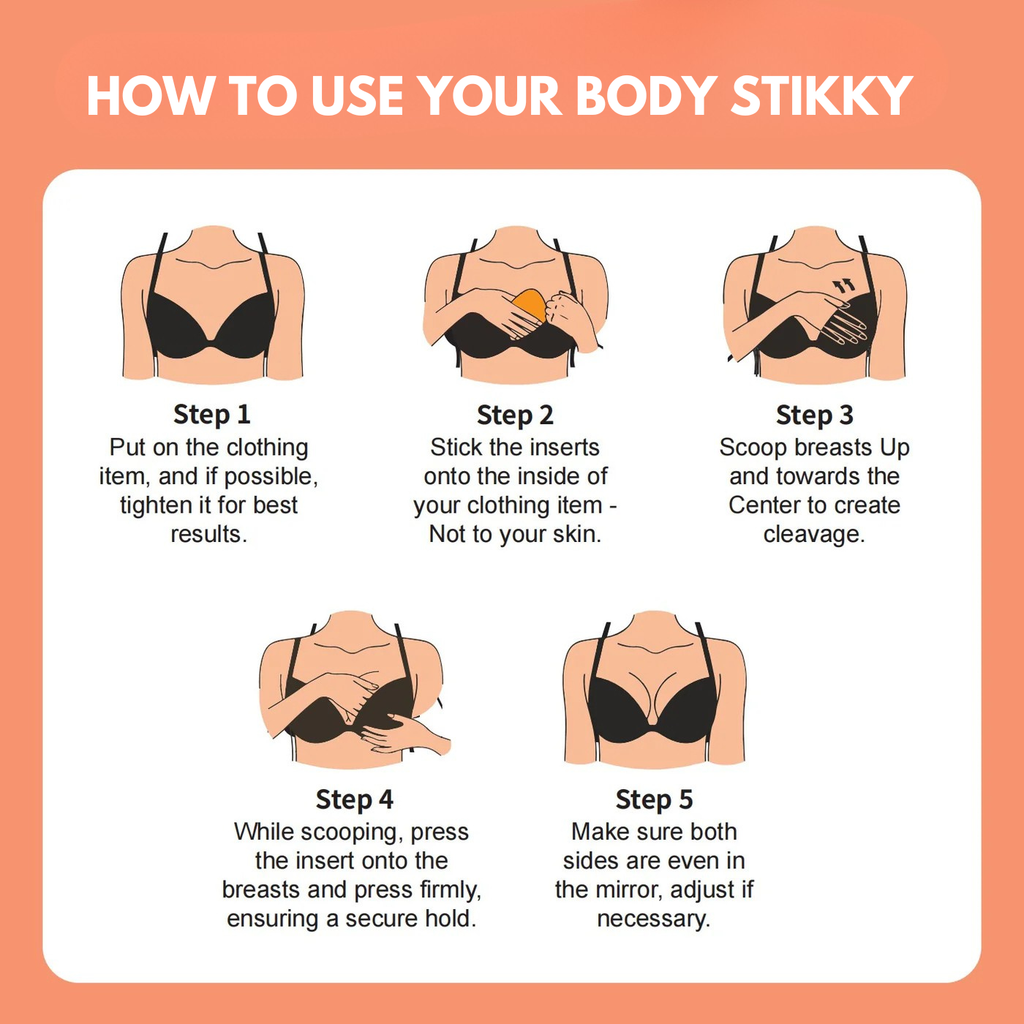 Body Stikky Inserts - Instant Lift & Boost, Washable & Reusable